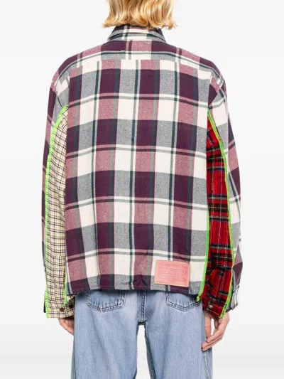 Better With Age Patchwork Check-print Shirt In Multi