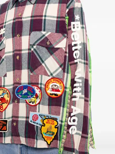 Better With Age Patchwork Check-print Shirt In Multi