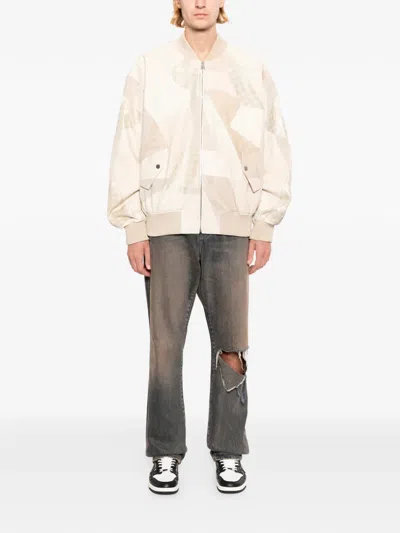 Amiri Patchwork Bomber Jacket In Pink