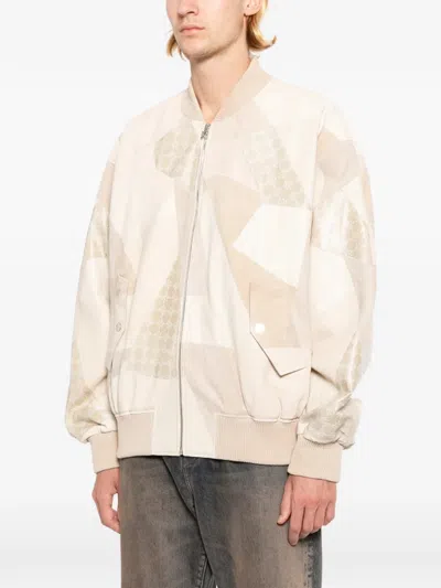Amiri Patchwork Bomber Jacket In Pink