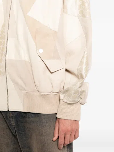Amiri Patchwork Bomber Jacket In Pink