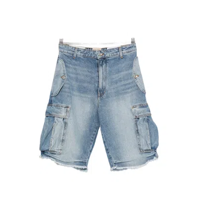 Gallery Dept. Cargo Raw-cut Shorts In Blue