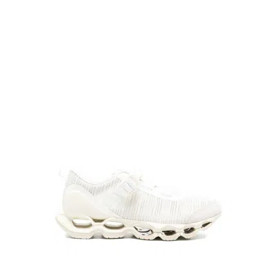 Mizuno Innovative Wave Performance Sneakers With Dynamic Strap Closure In White