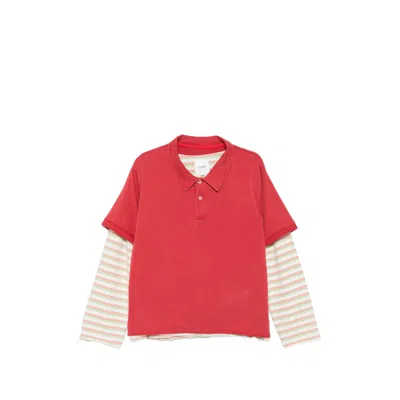 Found Double Layer Stripe Tee In Red