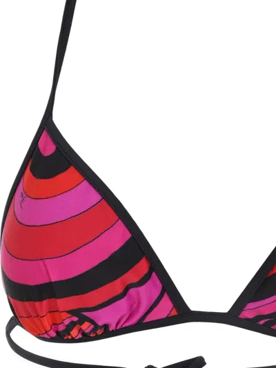 Pucci Halter Neck Triangle Bikini Top Adjustable Ties In Pink