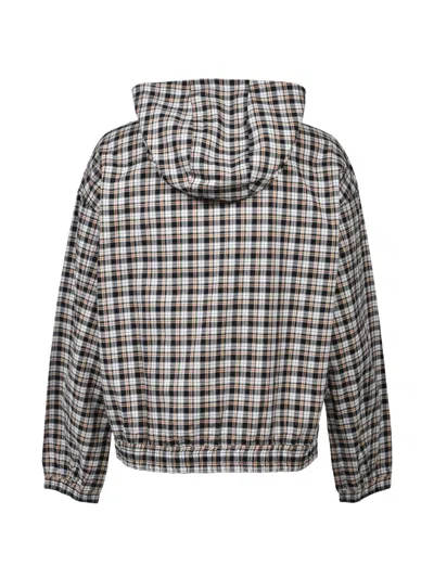 Breath Check-pattern Hooded Jacket In Multi