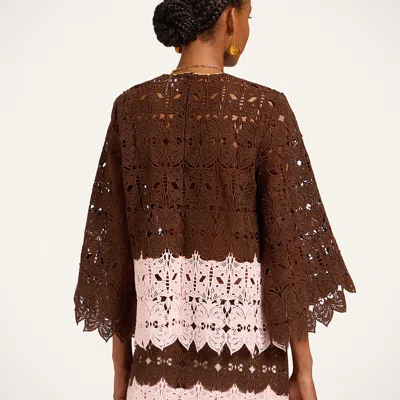 La Doublej Lacey Make An Exit Top In Brown
