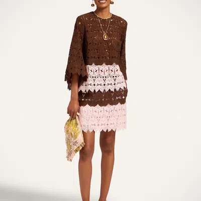 La Doublej Lacey Make An Exit Top In Brown