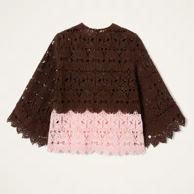 La Doublej Lacey Make An Exit Top In Brown