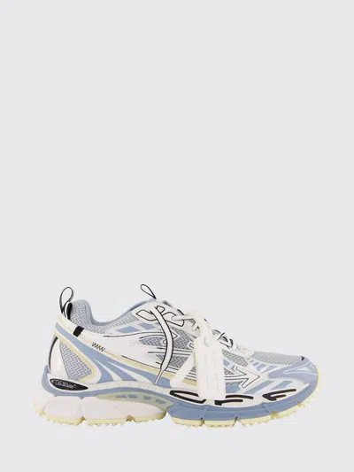 Off-white Mesh Sneakers Round Toe Rubber Sole Pull Tab In Multi