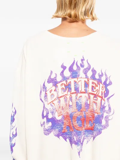 Better With Age Eagle-print Long-sleeve T-shirt In Neutral
