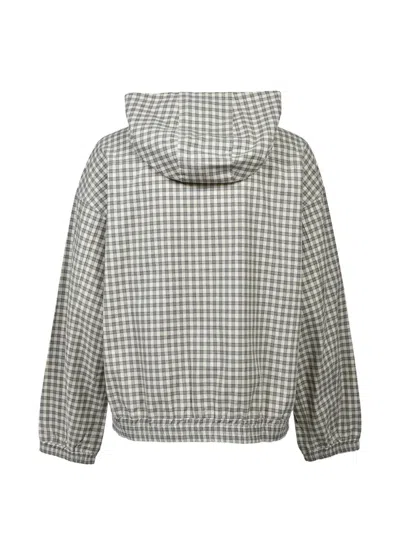 Breath Check-pattern Logo-patch Jacket In Green
