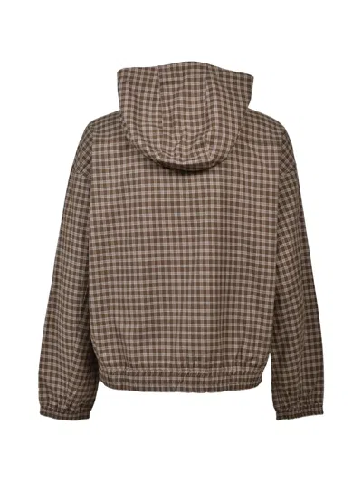 Breath Check-pattern Hooded Jacket In Neutral