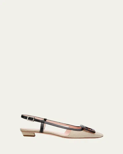 Roger Vivier Belle Vivier Slingback Ballerina Slingback Flat In Neutral