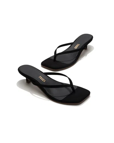 Tkees Julia Square Toe Suede Flip Flop In Black