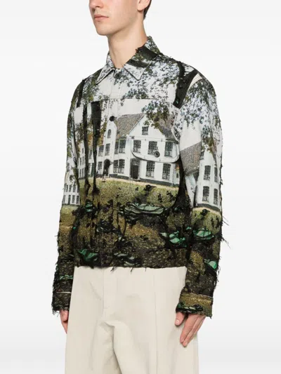 Junya Watanabe Men's Printed Jacket In Multi