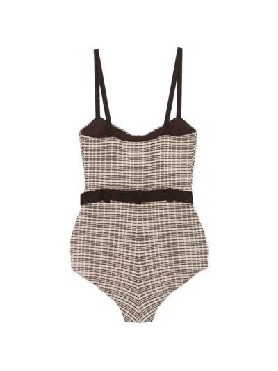 Antonio Marras Belted Patterned Top In Brown