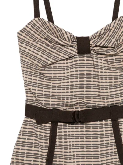 Antonio Marras Belted Patterned Top In Brown