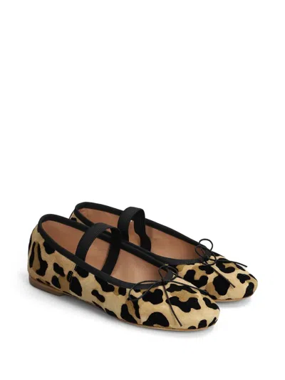 Anniel Leopard-print Elasticated-strap Suede Ballet Flats In Multi