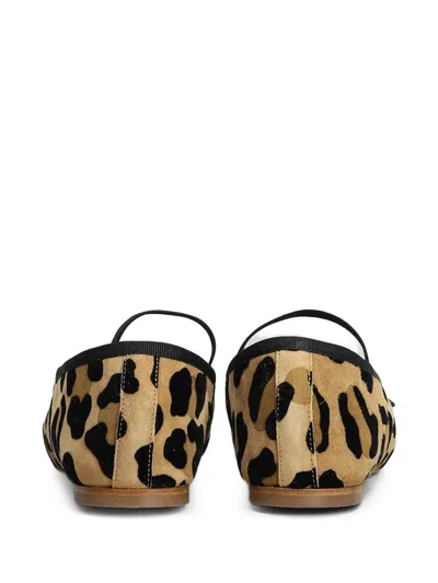Anniel Leopard-print Elasticated-strap Suede Ballet Flats In Multi