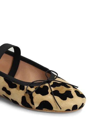 Anniel Leopard-print Elasticated-strap Suede Ballet Flats In Multi