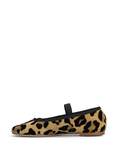 Anniel Leopard-print Elasticated-strap Suede Ballet Flats In Multi