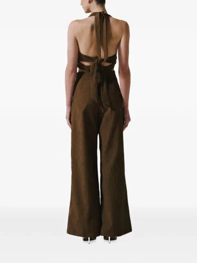 Baobab 스톤 장식 홀터 넥 탑 In Brown