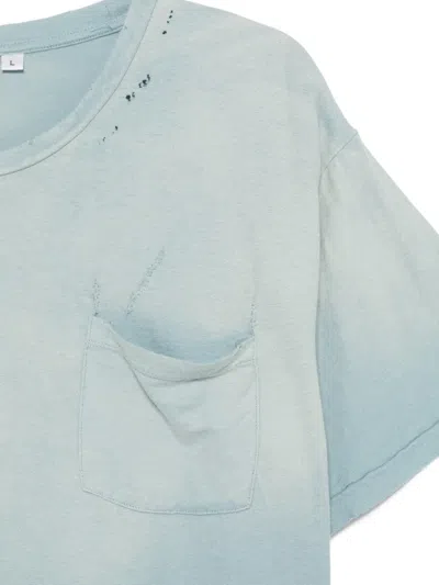 Found Distressed Pocket T-shirt In Blue