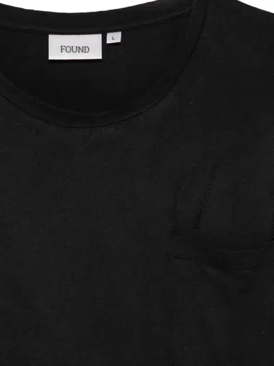 Found Distressed-effect Pocket T-shirt In Black