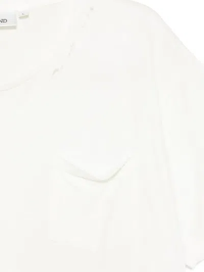 Found Distressed Pocket T-shirt In White