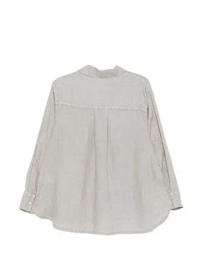 James Perse 커브 헴 긴소매 셔츠 In Neutral