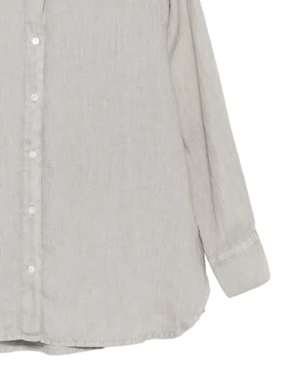 James Perse 커브 헴 긴소매 셔츠 In Neutral