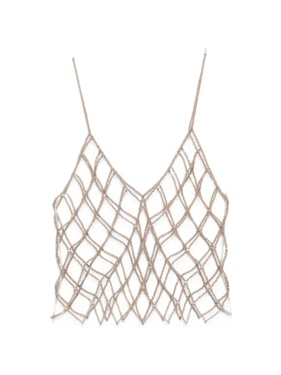 Panicale 비즈 장식 민소매 탑 In Multi