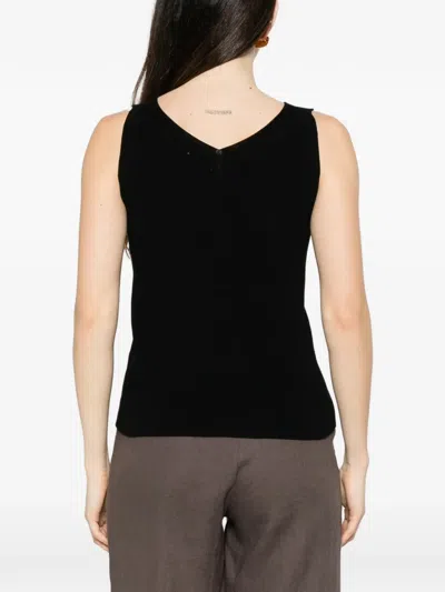 Panicale V넥 비즈 장식 탑 In Black