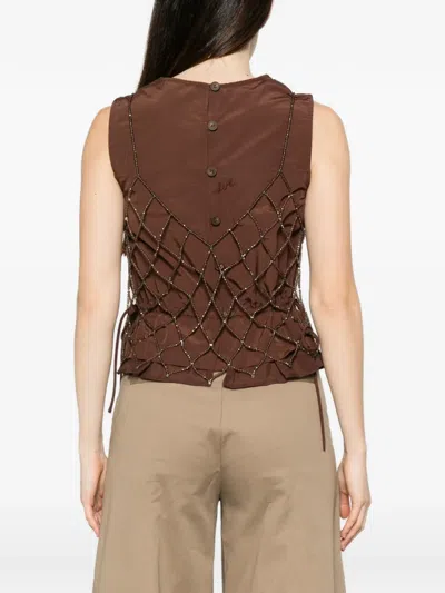 Panicale 비즈 장식 민소매 탑 In Multi