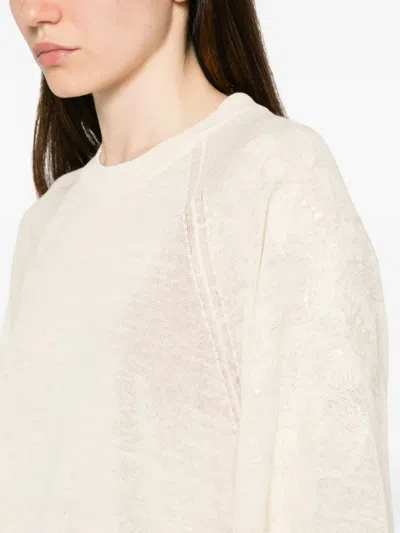 Panicale 시퀸 장식 래글런 소매 스웨터 In Pink