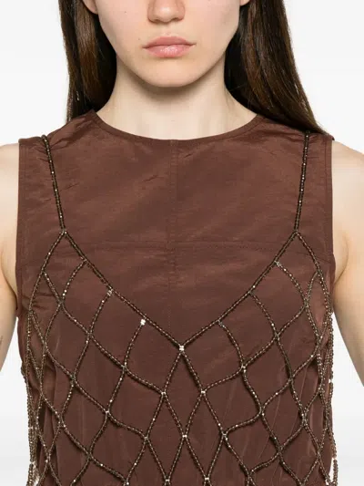 Panicale 비즈 장식 민소매 탑 In Multi