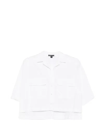 James Perse 패치 포켓 반소매 셔츠 In White