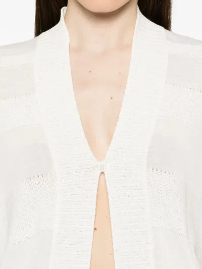 Panicale 시퀸 장식 가디건 In White