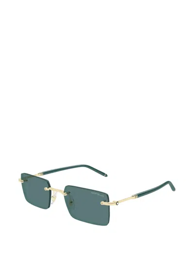 Montblanc 무테 직사각 프레임 선글라스 In Gray