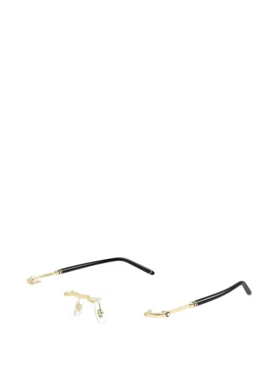 Montblanc 직사각 프레임 안경 In Gold