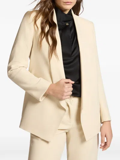 Elena Miro' Tailored Open-front Shawl Collar Black Blazer In Neutral