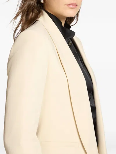 Elena Miro' Tailored Open-front Shawl Collar Black Blazer In Neutral