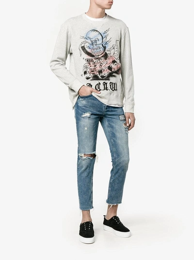 Shop Miharayasuhiro Maison Mihara Yasuhiro Painted Sweatshirt In Grey