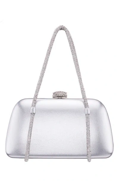 Nina Camara Frame Clutch In Silver