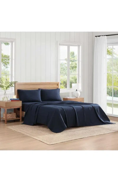 Tommy Hilfiger Cotton Percal Sheet Set In Blue