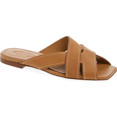 Tod's Women Brown Leather Sandals, 7.5/8.5 Luxury Sandals & Floaters For Women Darveys