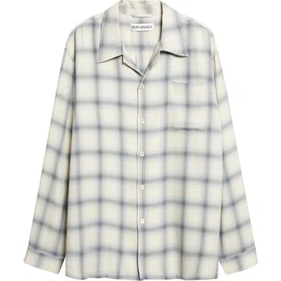 Our Legacy Off-white Drift Shirt In Blue