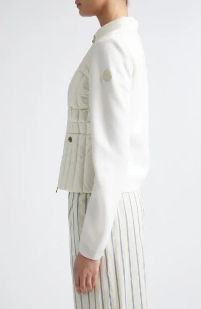 Moncler Mixed Media Down Jacket In White