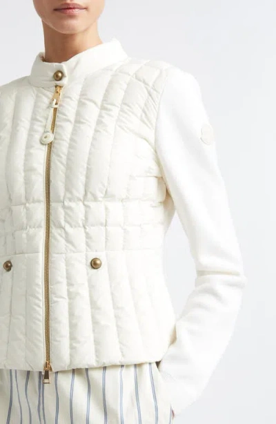 Moncler Mixed Media Down Jacket In White